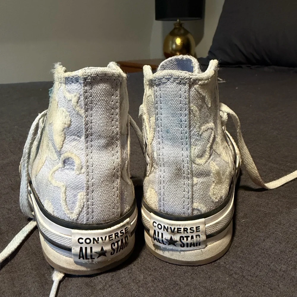 Converse Kids' High-Top Sneakers in Light Purple Butterfly Print